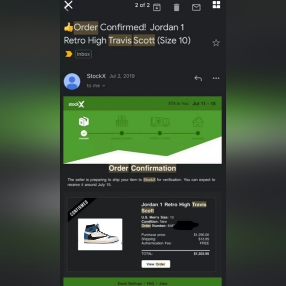 Jordan 1 Retro High OG SP x Travis Scott - Picture 11 of 11